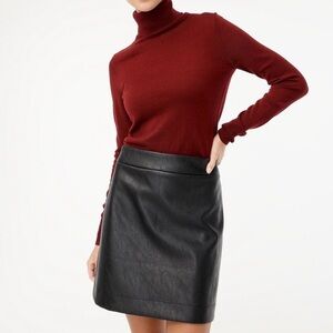 J. Crew Black Faux Leather Skirt